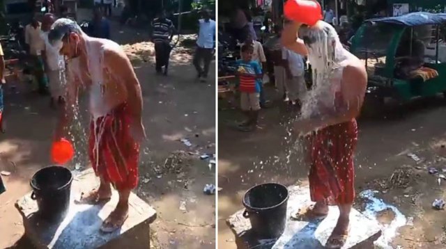 দুধ দিয়ে গোসল করে রাজনীতি ছাড়ার ঘোষণা যুবলীগ নেতার