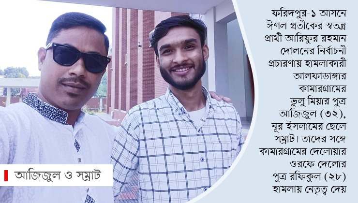 ফরিদপুর-১ আসনে ঈগল প্রতীকের স্বতন্ত্র প্রার্থী দোলনের প্রচার কর্মীর ওপর হামলা, মাইক ভাঙচুর