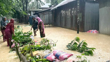 শেরপুরে ভয়াবহ বন্যায় লাখো মানুষ পানিবন্দি, মৃত্যু ৫